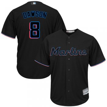 Youth Marlins #8 Andre Dawson Black Cool Base Stitched Youth Baseball Jersey