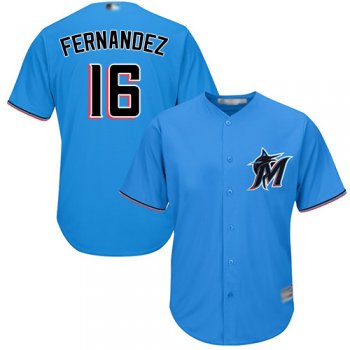 Youth Marlins #16 Jose Fernandez Blue Cool Base Stitched Youth Baseball Jersey