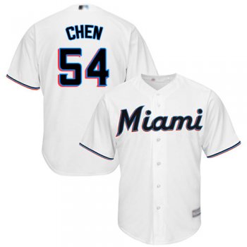 Youth Marlins #54 Wei-Yin Chen White Cool Base Stitched Youth Baseball Jersey