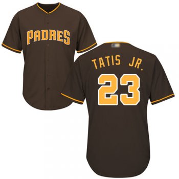 Youth Padres #23 Fernando Tatis Jr. Brown Cool Base Stitched Youth Baseball Jersey