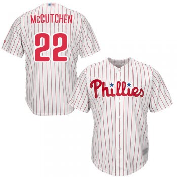 Youth Phillies #22 Andrew McCutchen White(Red Strip) Cool Base Stitched Youth Baseball Jersey