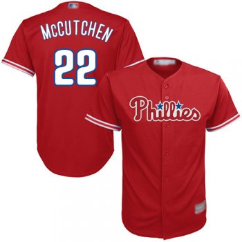 Youth Phillies #22 Andrew McCutchen Red Cool Base Stitched Youth Baseball Jersey