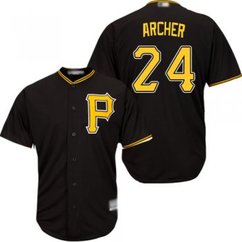 Youth Pirates #24 Chris Archer Black Cool Base Stitched Youth Baseball Jersey