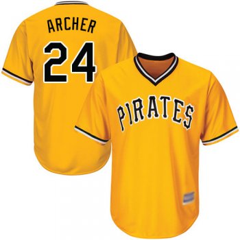 Youth Pirates #24 Chris Archer Gold Cool Base Stitched Youth Baseball Jersey