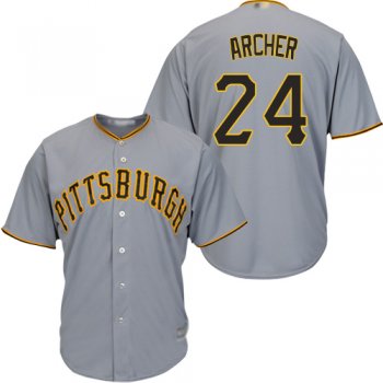 Youth Pirates #24 Chris Archer Grey Cool Base Stitched Youth Baseball Jersey