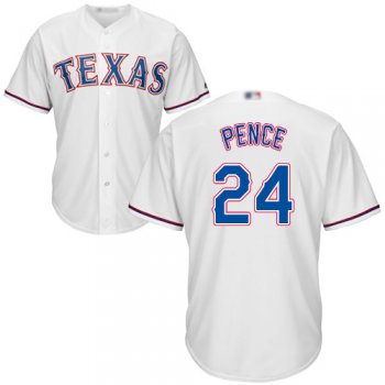 Youth Rangers #24 Hunter Pence White Cool Base Stitched Youth Baseball Jersey