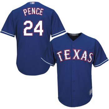 Youth Rangers #24 Hunter Pence Blue Cool Base Stitched Youth Baseball Jersey