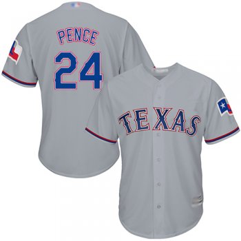 Youth Rangers #24 Hunter Pence Grey Cool Base Stitched Youth Baseball Jersey