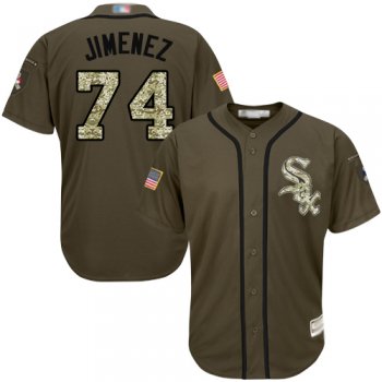 Youth White Sox #74 Eloy Jimenez Green Salute to Service Stitched Youth Baseball Jersey