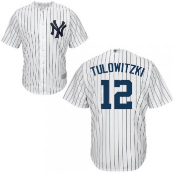 Youth Yankees #12 Troy Tulowitzki White Cool Base Stitched Youth Baseball Jersey