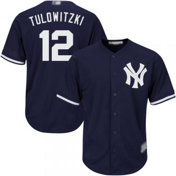 Youth Yankees #12 Troy Tulowitzki Navy blue Cool Base Stitched Youth Baseball Jersey