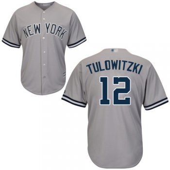 Youth Yankees #12 Troy Tulowitzki Grey Cool Base Stitched Youth Baseball Jersey