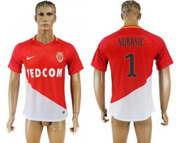 Monaco #1 Subasic Home Soccer Club Jersey