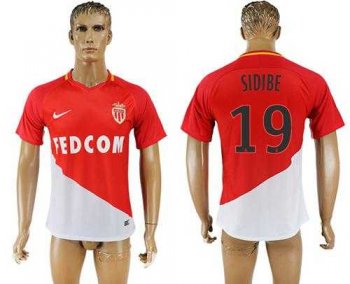 Monaco #19 Sidibe Home Soccer Club Jersey