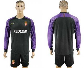 Monaco Blank Black Goalkeeper Long Sleeves Soccer Club Jersey