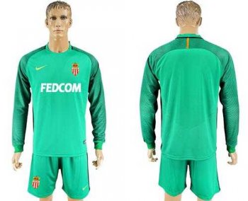 Monaco Blank Green Goalkeeper Long Sleeves Soccer Club Jersey