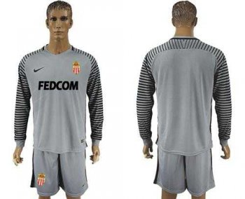 Monaco Blank Grey Goalkeeper Long Sleeves Soccer Club Jersey