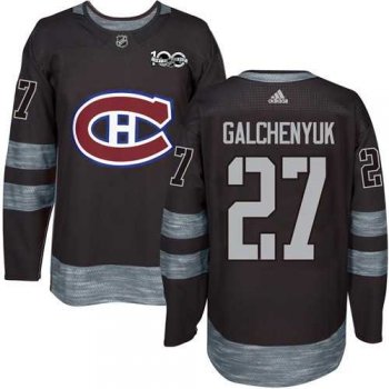 Montreal Canadiens #27 Alex Galchenyuk Black 1917-2017 100th Anniversary Stitched NHL Jersey