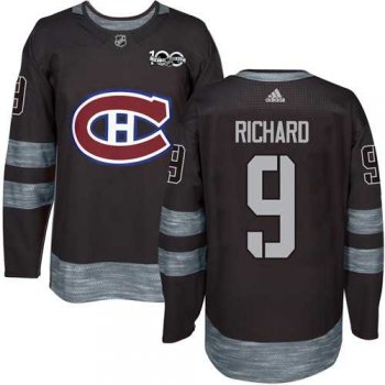 Montreal Canadiens #9 Maurice Richard Black 1917-2017 100th Anniversary Stitched NHL Jersey