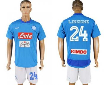 Naples #24 L.Insigne Blue Home Soccer Club Jersey