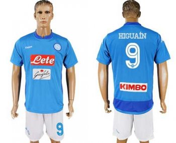 Naples #9 Higuain Blue Home Soccer Club Jersey