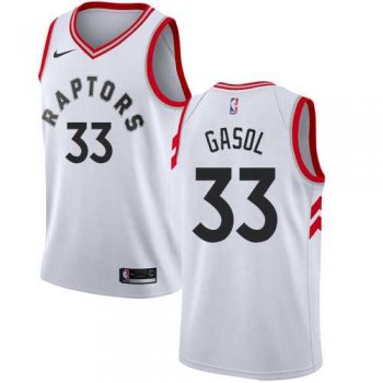 Youth Nike Raptors #33 Marc Gasol White Youth NBA Swingman Association Edition Jersey