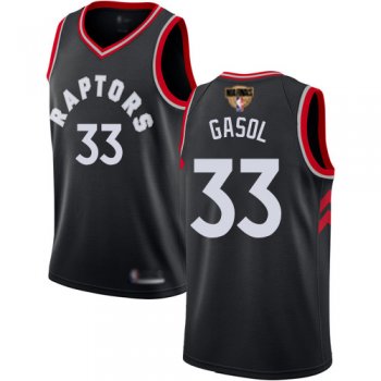 Youth Raptors #33 Marc Gasol Black 2019 Finals Bound Youth Basketball Swingman Statement Edition Jersey