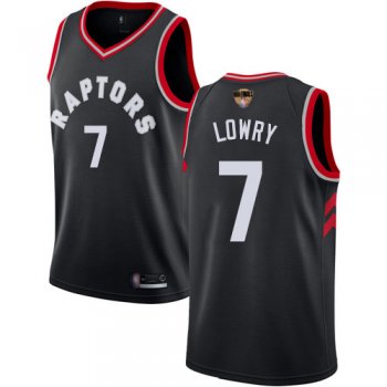 Youth Raptors #7 Kyle Lowry Black 2019 Finals Bound Youth Basketball Swingman Statement Edition Jersey