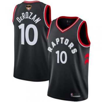 Youth Raptors #10 DeMar DeRozan Black 2019 Finals Bound Youth Basketball Swingman Statement Edition Jersey