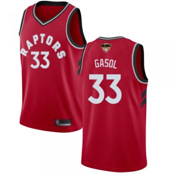 Youth Raptors #33 Marc Gasol Red 2019 Finals Bound Youth Basketball Swingman Icon Edition Jersey