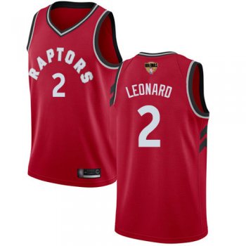 Youth Raptors #2 Kawhi Leonard Red 2019 Finals Bound Youth Basketball Swingman Icon Edition Jersey