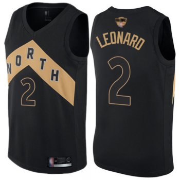 Youth Raptors #2 Kawhi Leonard Black 2019 Finals Bound Youth Basketball Swingman City Edition Jersey