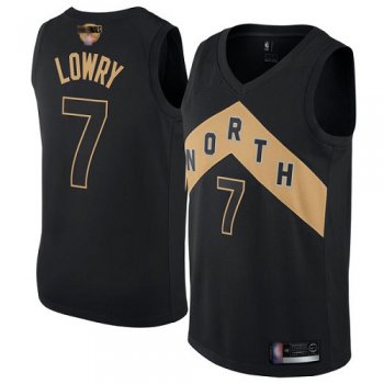 Youth Raptors #7 Kyle Lowry Black 2019 Finals Bound Youth Basketball Swingman City Edition Jersey