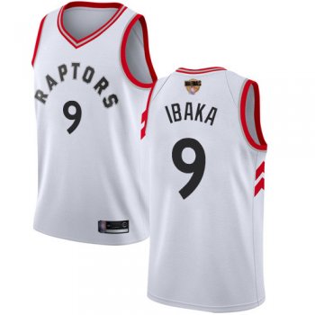 Youth Raptors #9 Serge Ibaka White 2019 Finals Bound Youth Basketball Swingman Association Edition Jersey