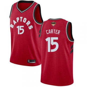 Youth Raptors #15 Vince Carter Red 2019 Finals Bound Youth Basketball Swingman Icon Edition Jersey