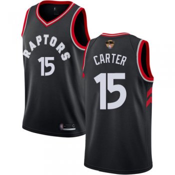 Youth Raptors #15 Vince Carter Black 2019 Finals Bound Youth Basketball Swingman Statement Edition Jersey