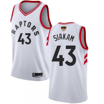 Youth Raptors #43 Pascal Siakam White 2019 Finals Bound Youth Basketball Swingman Association Edition Jersey