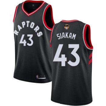 Youth Raptors #43 Pascal Siakam Black 2019 Finals Bound Youth Basketball Swingman Statement Edition Jersey