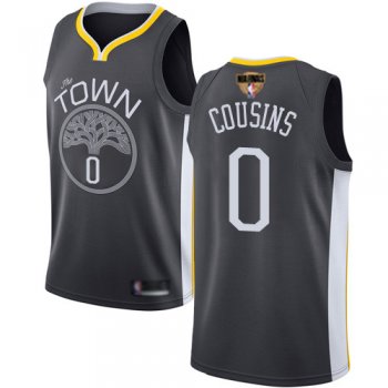 Youth Warriors #0 DeMarcus Cousins Black 2019 Finals Bound Youth Basketball Swingman Statement Edition Jersey