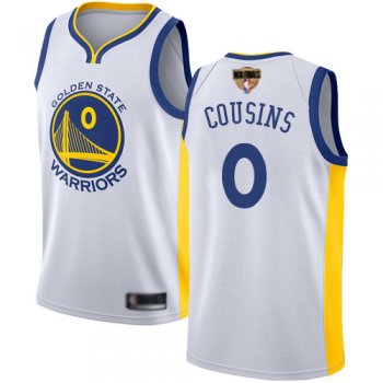 Youth Warriors #0 DeMarcus Cousins White 2019 Finals Bound Youth Basketball Swingman Association Edition Jersey