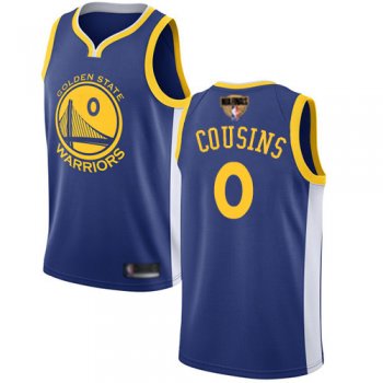 Youth Warriors #0 DeMarcus Cousins Blue 2019 Finals Bound Youth Basketball Swingman Icon Edition Jersey