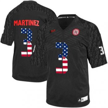 Nebraska Cornhuskers #3 Taylor Martinez Black USA Flag College Football Jersey