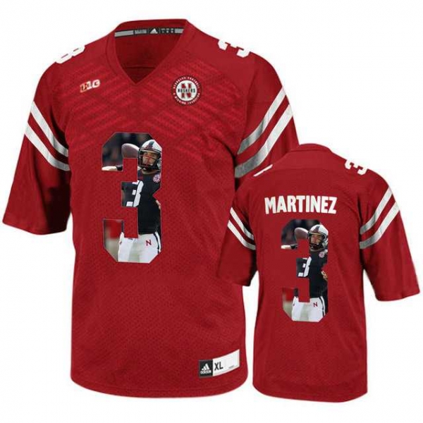 Nebraska Cornhuskers #3 Taylor Martinez Red With Portrait Print College Football Jersey