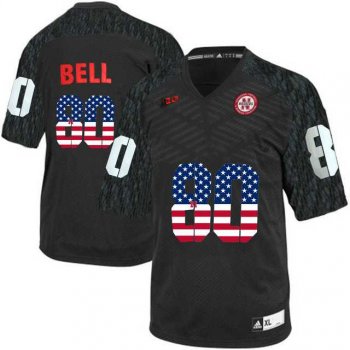 Nebraska Cornhuskers #80 Kenny Bell Black USA Flag College Football Jersey