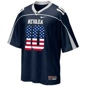 Nevada Wolf Pack #10 Colin Kaepernick Blue USA Flag With WAC Patch College Football Jersey