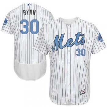 New York Mets #30 Nolan Ryan White(Blue Strip) Flexbase Authentic Collection Father's Day Stitched MLB Jersey