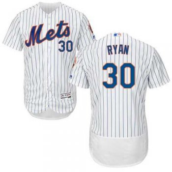 New York Mets #30 Nolan Ryan White(Blue Strip) Flexbase Authentic Collection Stitched MLB Jersey