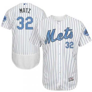 New York Mets #32 Steven Matz White(Blue Strip) Flexbase Authentic Collection Father's Day Stitched MLB Jersey