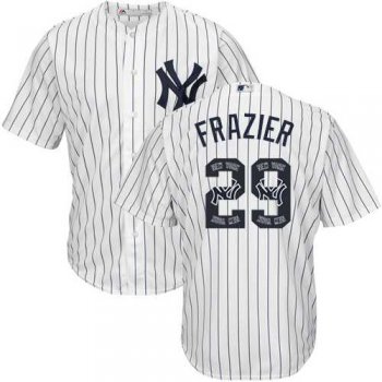 New York Yankees #29 Todd Frazier White Strip Team Logo Fashion Stitched MLB