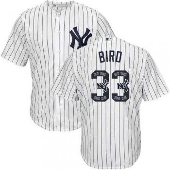 New York Yankees #33 Greg Bird White Strip Team Logo Fashion Stitched MLB Jersey